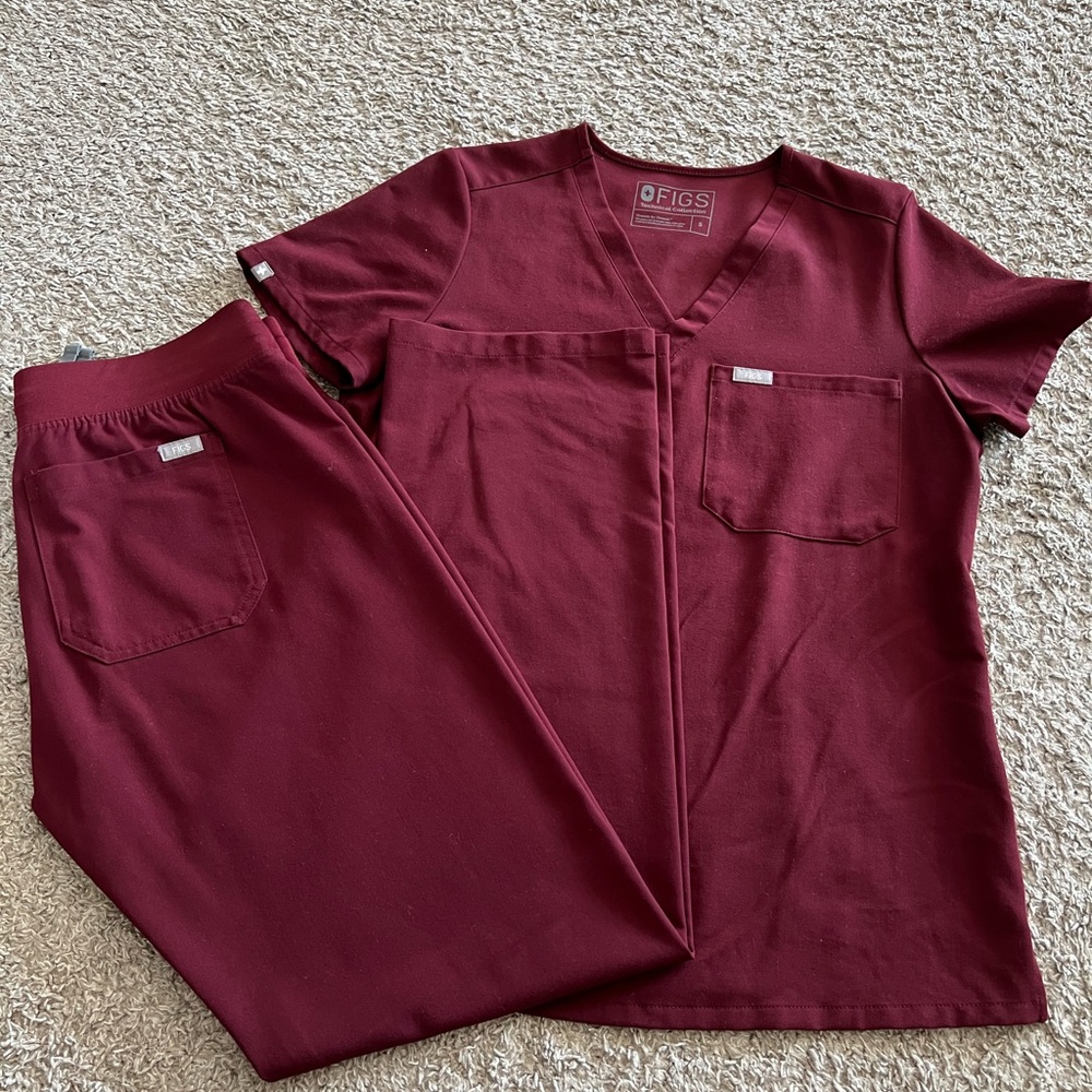 Figs Maroon Medical Scrub Set
